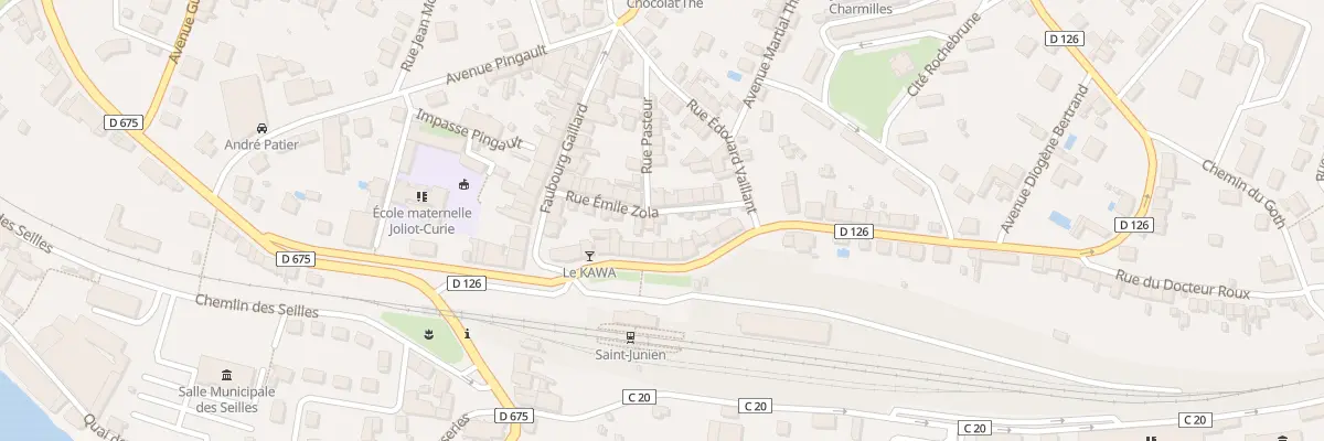 Plan du 20 Rue Emile Zola à Saint-Junien