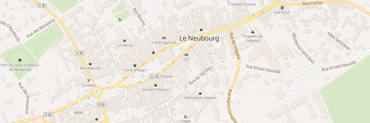 Plan du 25 Rue Dupont de l’Eure au Neubourg
