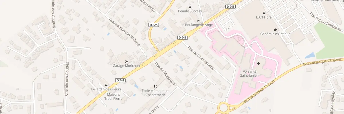 Plan du 2 Av Oradour Glane à Saint-Junien