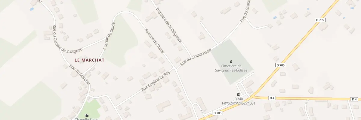 Plan du 25 Rue du Grand Paon à Savignac-les-Églises