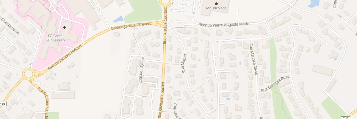 Plan du 8 Rue Mozart à Saint-Junien