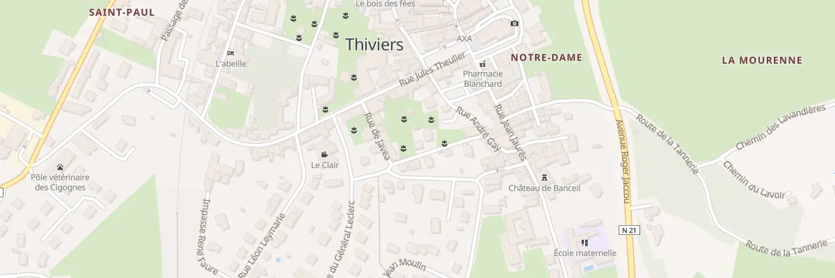 Plan du 7 Rue Urbain Feytaud à Thiviers