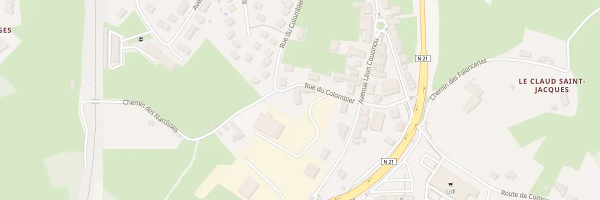 Plan du 28 Rue du Colombier à Thiviers