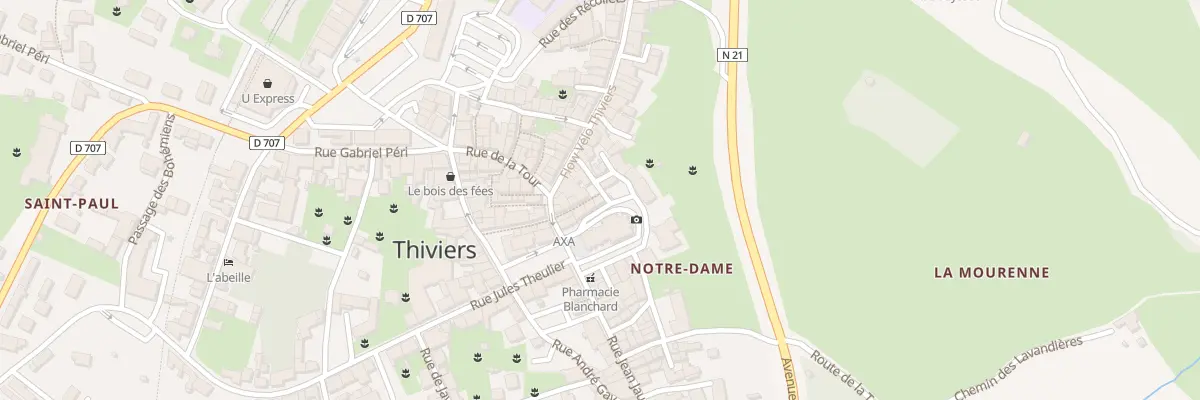 Plan du 7 Rue Notre Dame à Thiviers