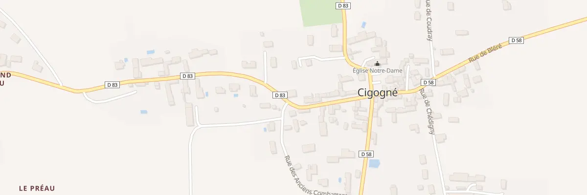 Plan du 12 Rue de Courçay à Cigogné
