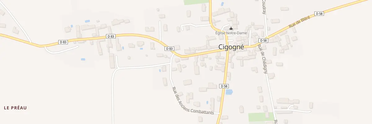 Plan du 9B Rue de Courçay à Cigogné