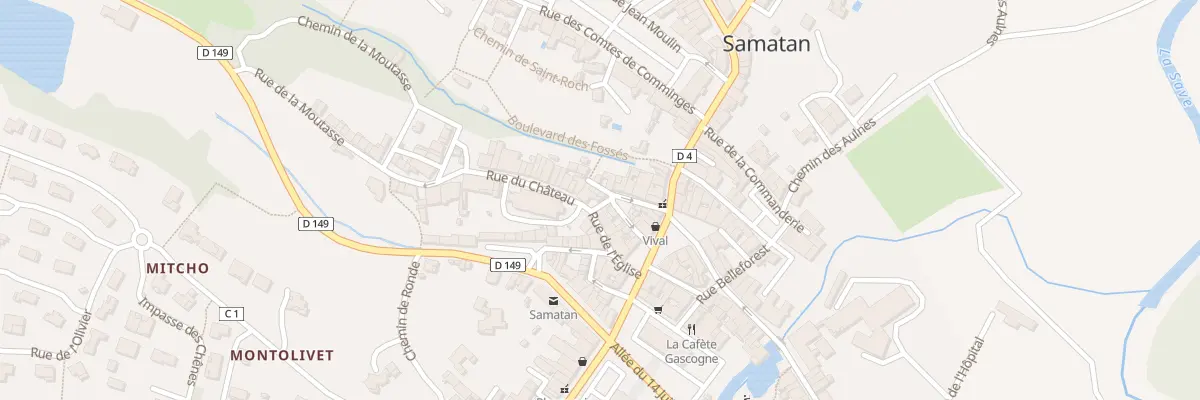 Plan du 1 Rue du Chateau à Samatan