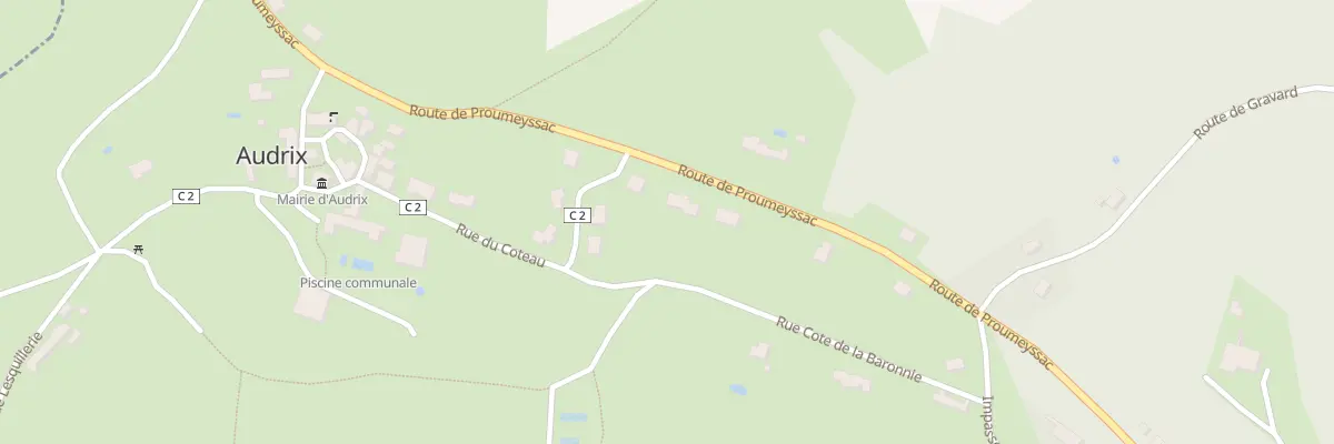 Plan du 992 Le Bourg à Audrix