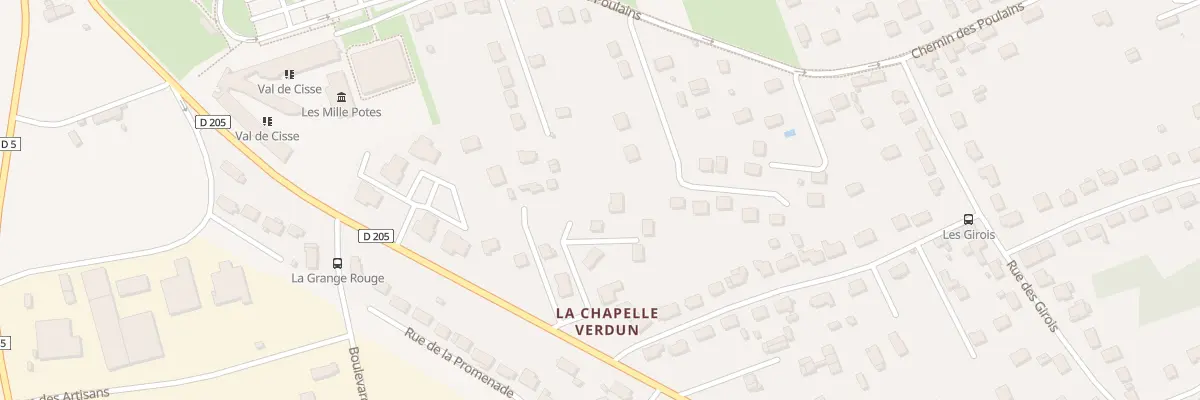 Plan de La Chapelle Verdun à Nazelles-Négron