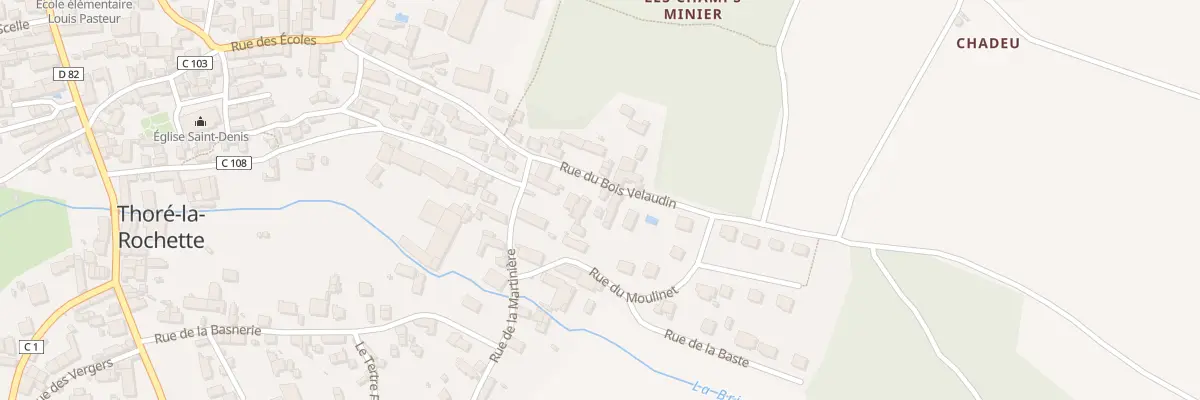 Plan du 15 Rue du Bois Velaudin à Thoré-la-Rochette