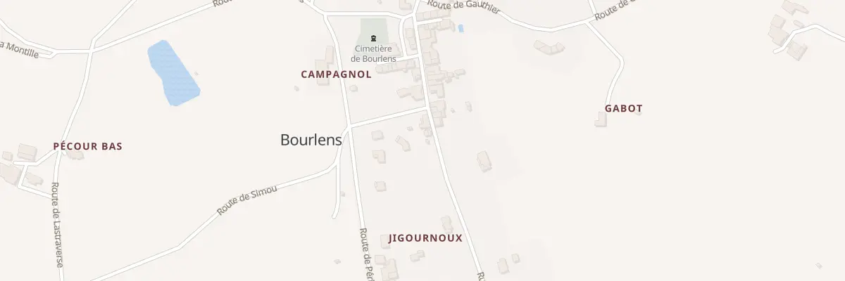 Plan du 18 Bourg Est à Bourlens