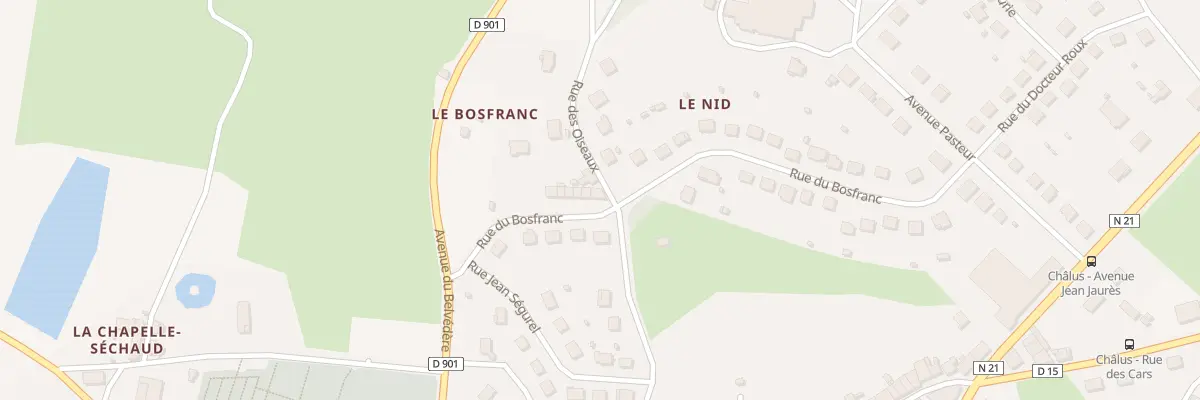 Plan du 28 Rue du Bosfranc à Châlus