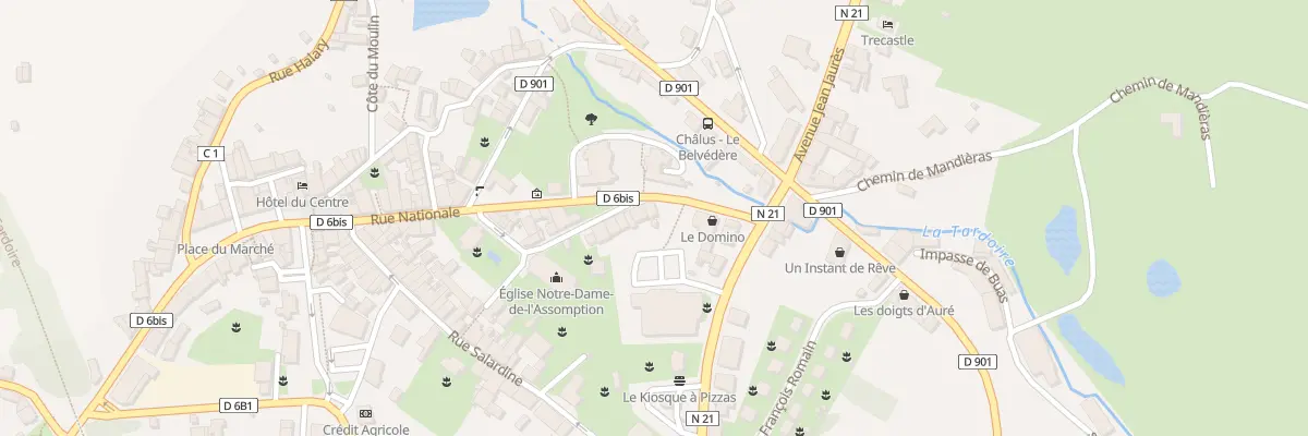 Plan du 1 Rue du Clocher à Châlus