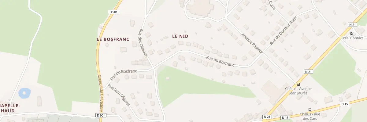Plan du 21 Rue du Bosfranc à Châlus