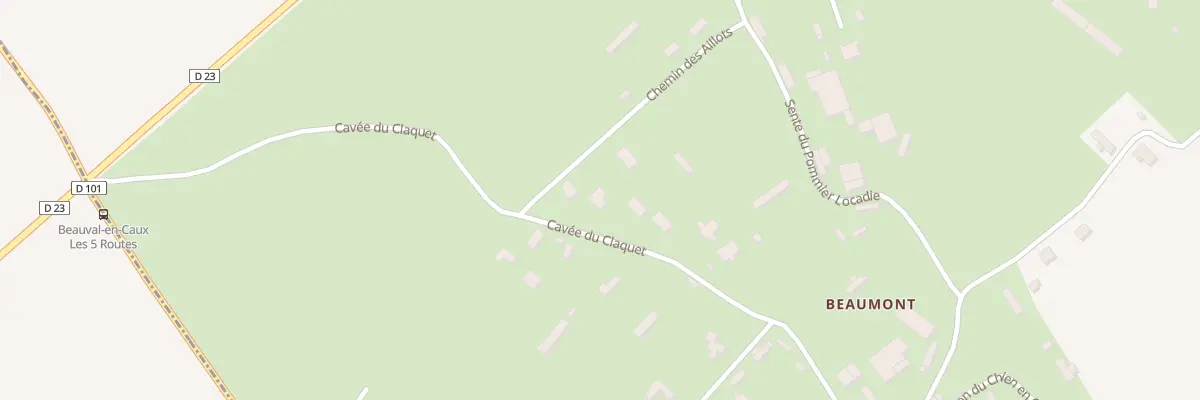 Plan du 401 Cavée du Claquet à Beauval-en-Caux