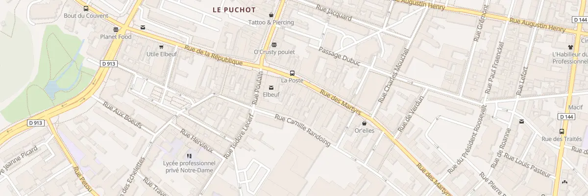 Plan du 83 Rue des Martyrs à Elbeuf