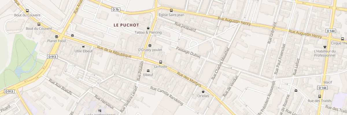 Plan du 92 Rue des Martyrs à Elbeuf