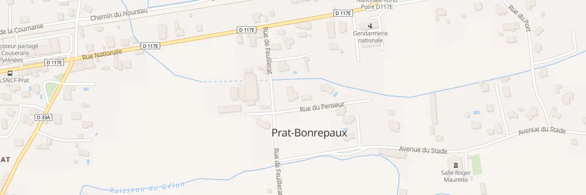 Plan de Escoumonios et Pountet à Prat-Bonrepaux