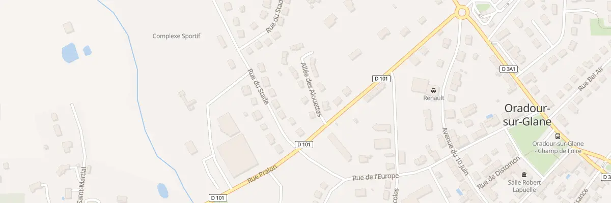 Plan du 3 All des Alouettes à Oradour-sur-Glane