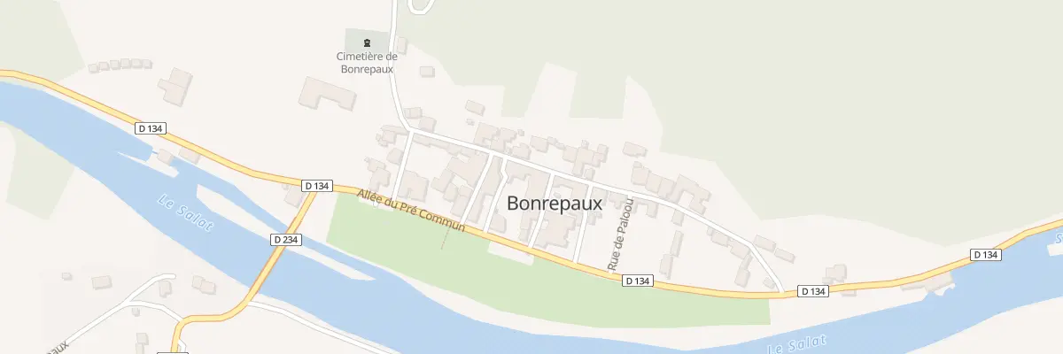 Plan du 16 Gr Grde Rue de Bonrepaux à Prat-Bonrepaux