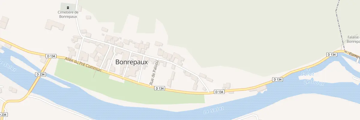 Plan du 33 Gr Grde Rue de Bonrepaux à Prat-Bonrepaux