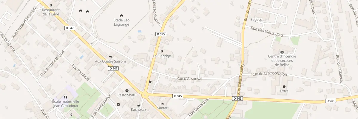 Plan du 9003 Rue d’Arsonval à Bellac