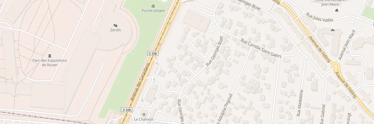 Plan du 1 Rue Claude Debussy à Saint-Étienne-du-Rouvray