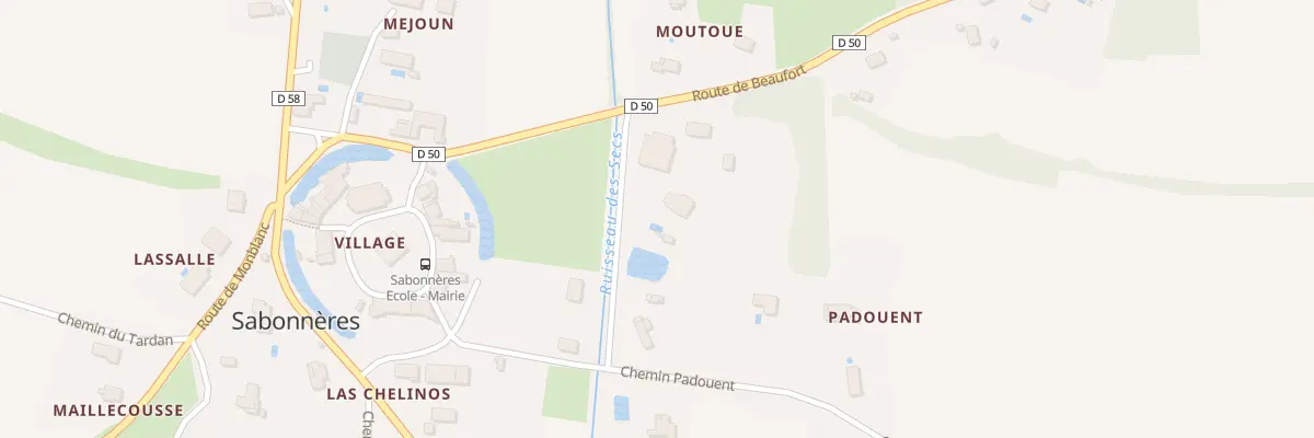 Plan du 25 Padouent à Sabonnères