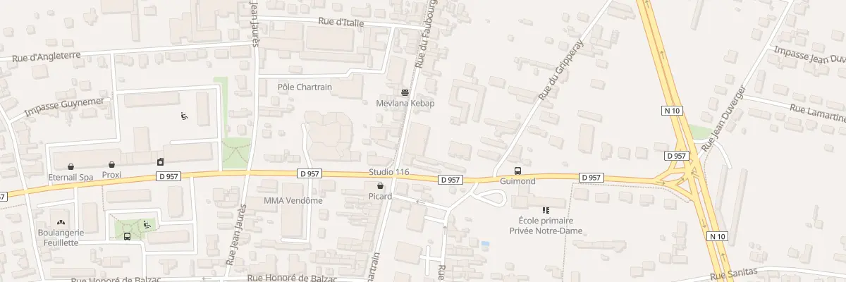 Plan du 71 Fg Chartrain à Vendôme