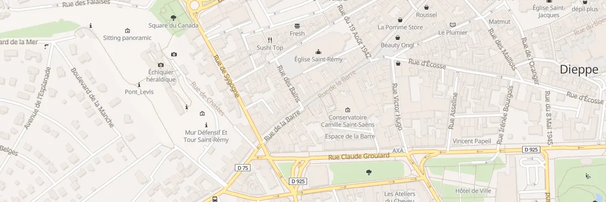 Plan du 2 Rue des Bains à Dieppe