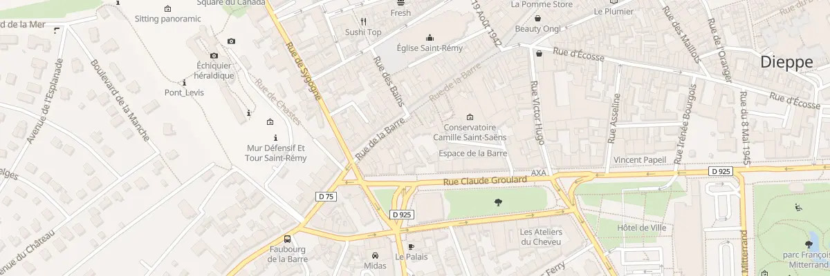 Plan du 91 Rue de la Barre à Dieppe