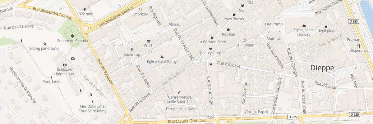Plan du 8 Rue de la Barre à Dieppe
