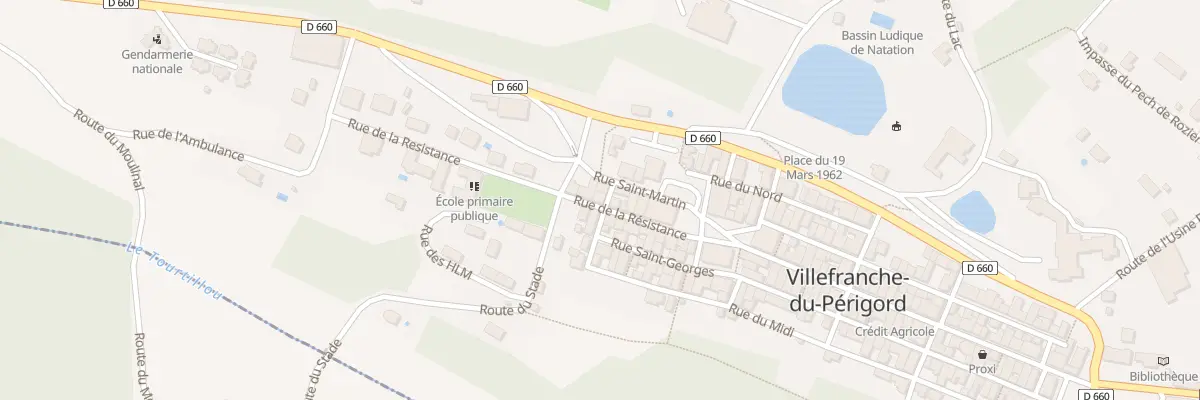 Plan du 12 Rue de la Resistance à Villefranche-du-Périgord
