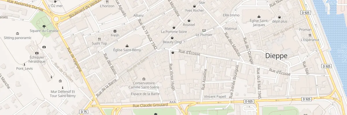 Plan du 1B Rue Victor Hugo à Dieppe