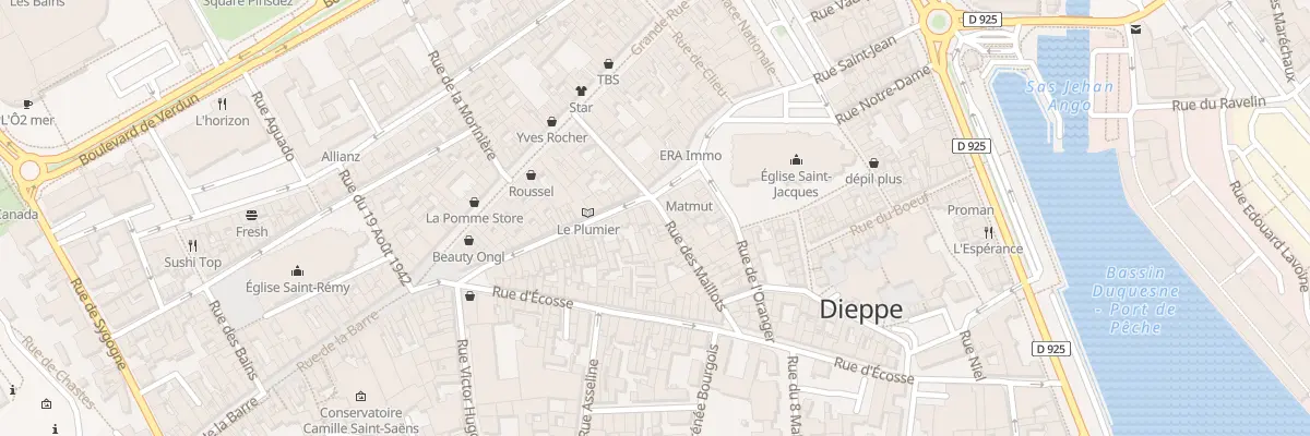 Plan du 2 Rue des Maillots à Dieppe