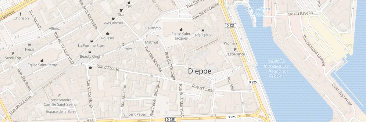 Plan du 12 Rue Pecquet à Dieppe