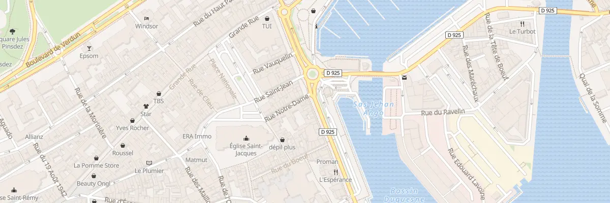 Plan du 2 Quai Duquesne à Dieppe