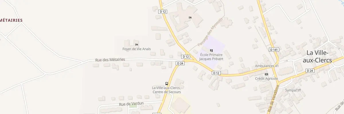 Plan du 2 Rue des Métairies à La Ville-aux-Clercs