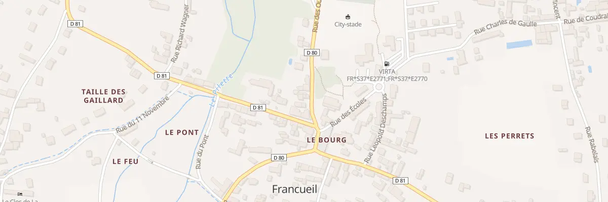 Plan du 1 Rue des Ouldes à Francueil