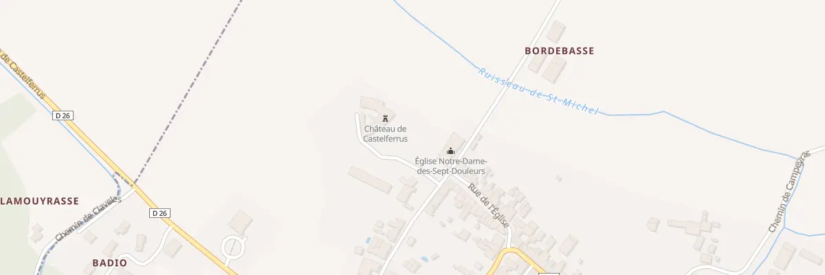 Plan de Pl de l’Église à Castelferrus