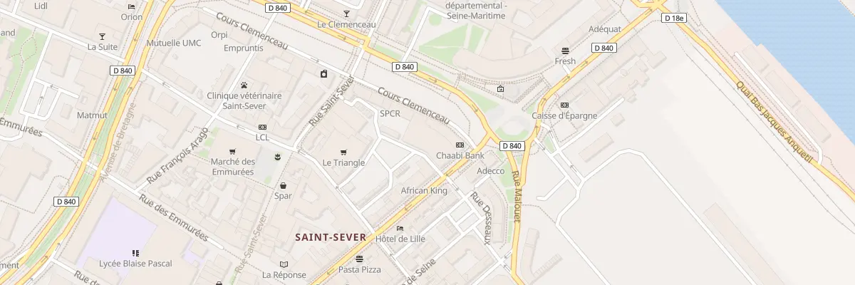 Plan du 1 Crs Clemenceau à Rouen