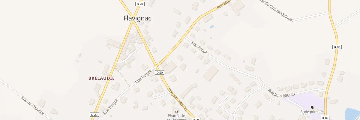 Plan de la Rue Mozart à Flavignac