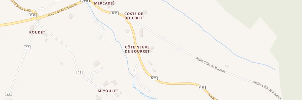 Plan du 5239 Cote Neuve de Bourret à Larrazet
