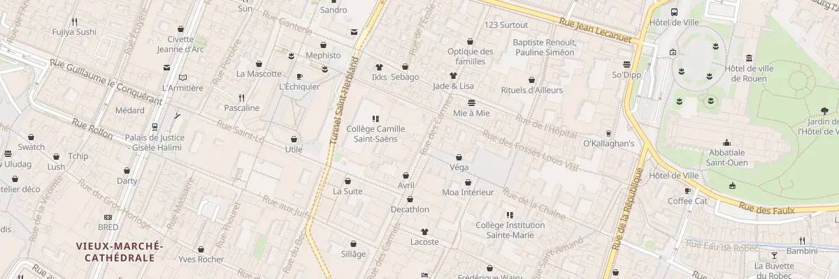 Plan du 93 Rue des Carmes à Rouen