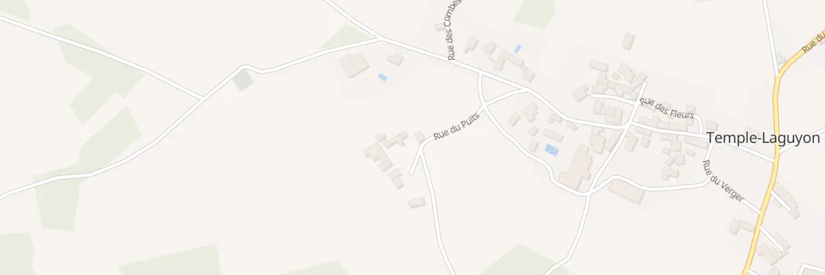 Plan de Bourg Sud à Temple-Laguyon