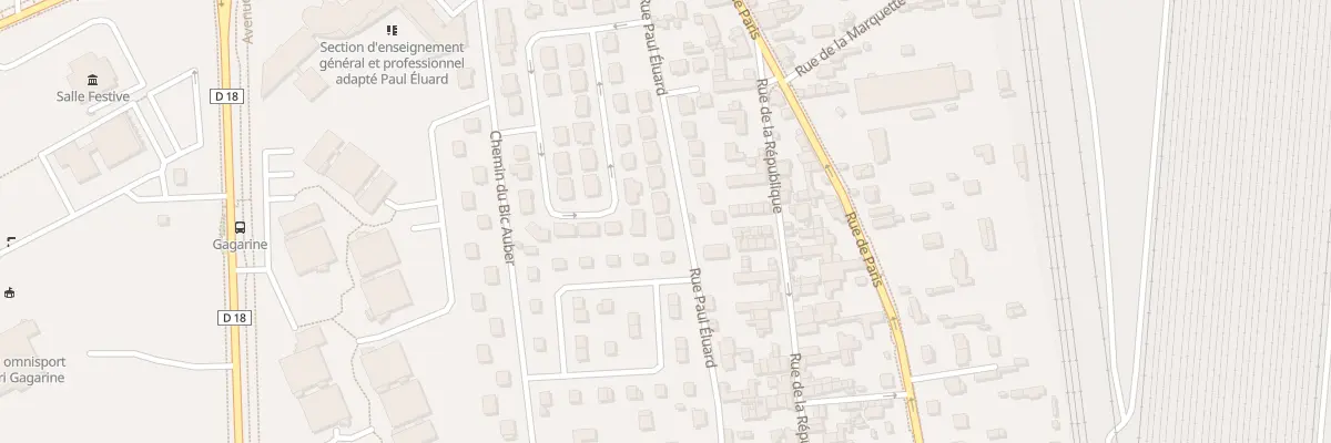 Plan du 18 Rue Paul Eluard à Saint-Étienne-du-Rouvray