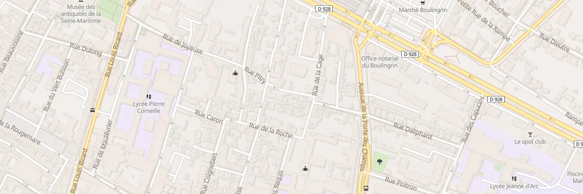 Plan du 5 Rue Defrance à Rouen