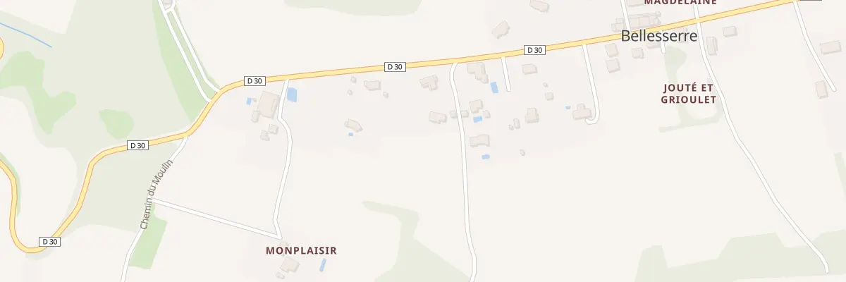 Plan de Lapradasse et Montplaisir à Bellesserre