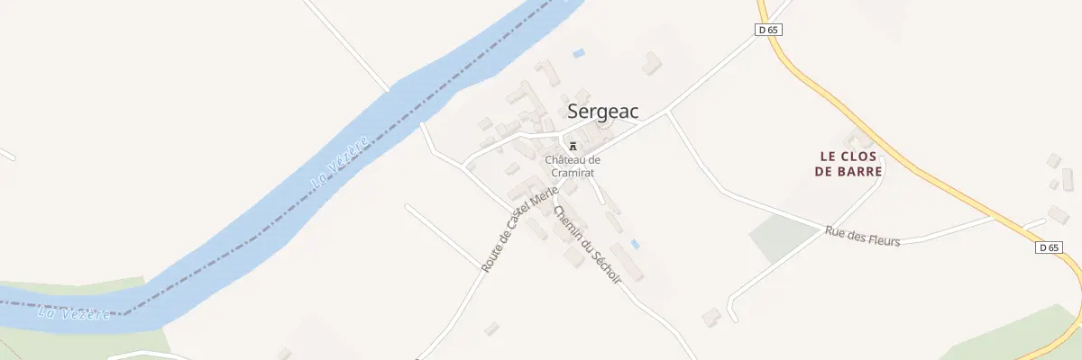 Plan du 250 Rte de Castel Merle à Sergeac