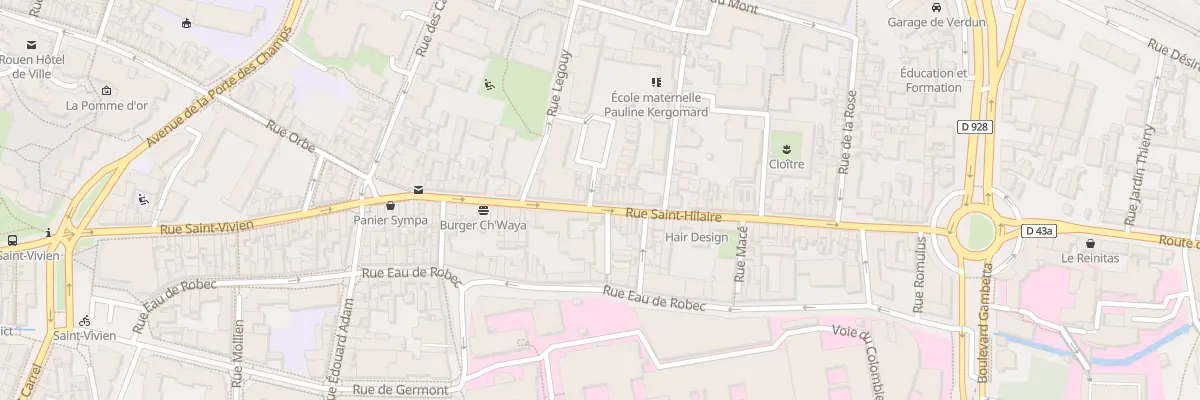 Plan du 92 Rue Saint Hilaire à Rouen